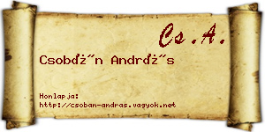Csobán András névjegykártya
