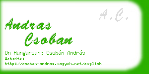 andras csoban business card